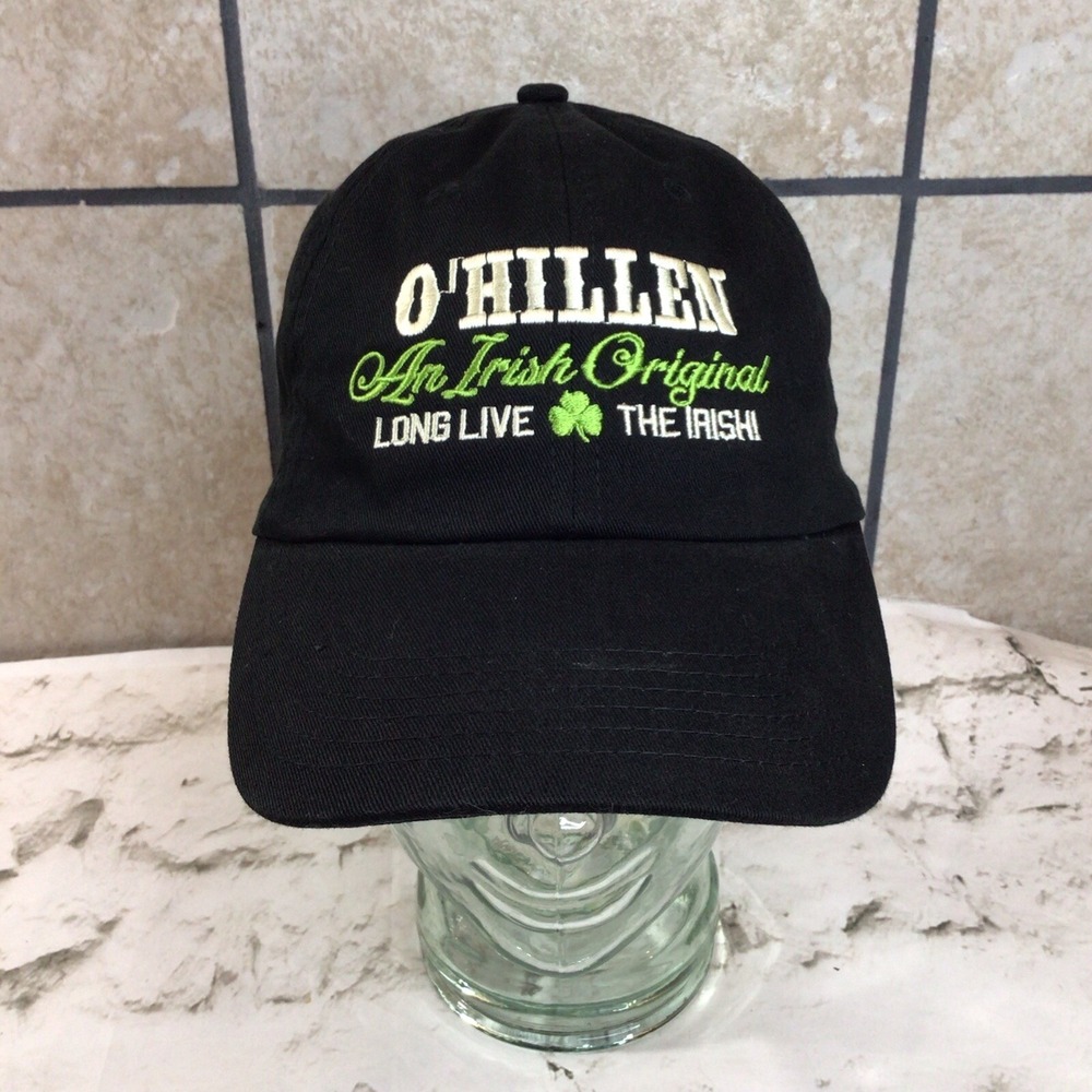 O'Hillen An Irish Original Ball Cap‎ Hat Black Strap Back Long Live The Irish